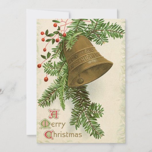ヴィンテージクリスマスベル(エバーグリーン)フラットカード シーズンカード (正面)