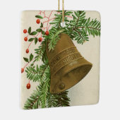 ヴィンテージクリスマスベル（エバーグリーン）メリークリスマス セラミックオーナメント (右)