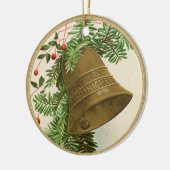 ヴィンテージクリスマスベル（エバーグリーン）金ゴールド セラミックオーナメント (左)