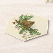 ヴィンテージクリスマスベル（エヴァグリーン）紙コースター ペーパーコースター (アングル)