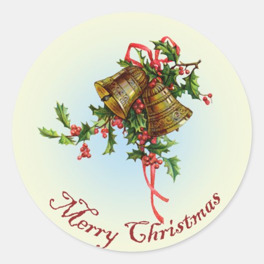 ヴィンテージクリスマスベル ラウンドシール (正面)
