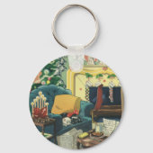 ヴィンテージクリスマスペットin the Living Room キーホルダー (正面)