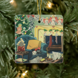 ヴィンテージクリスマスペットin the Living Room セラミックオーナメント