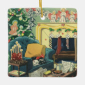 ヴィンテージクリスマスペットin the Living Room セラミックオーナメント (正面)