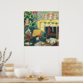 ヴィンテージクリスマスペットin the Living Room ポスター (キッチン)