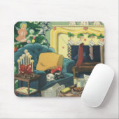 ヴィンテージクリスマスペットin the Living Room マウスパッド (マウス)