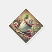 ヴィンテージクリスマスペパーミントモチャマグデクページ スタンダードカクテルナプキン (角)