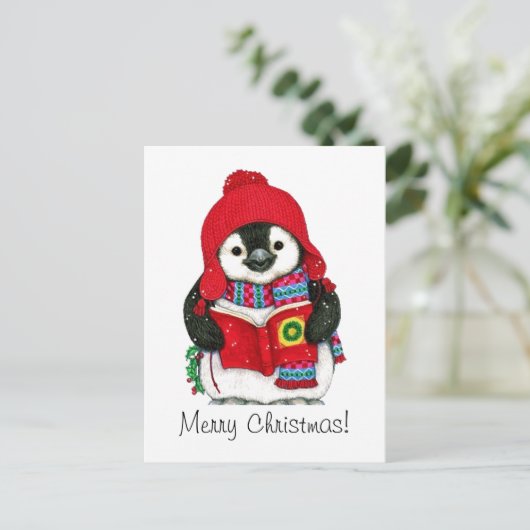ヴィンテージクリスマスペンギン シーズンポストカード (スタンド正面)