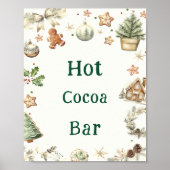 ヴィンテージクリスマスホットココアバーサイン ポスター (正面)