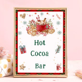ヴィンテージクリスマスホットココアバーサイン ポスター