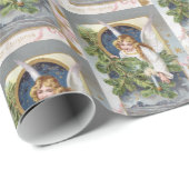 ヴィンテージクリスマスホリデイエンジェルパーティーラップ ラッピングペーパー (ロールコーナー)