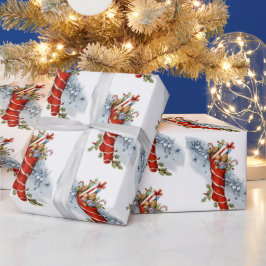 ヴィンテージクリスマスホリデイストッキングパーティーラップ ラッピングペーパー