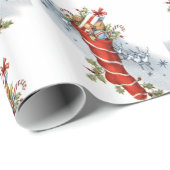 ヴィンテージクリスマスホリデイストッキングパーティーラップ ラッピングペーパー (ロールコーナー)