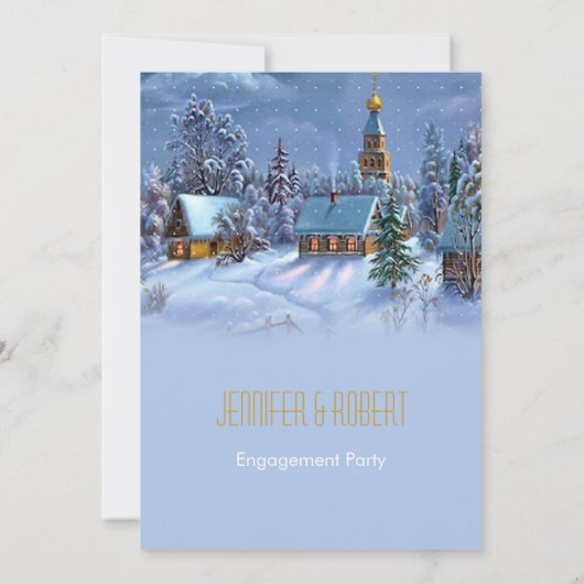 ヴィンテージクリスマスホリデイ婚約パーティ 招待状 (裏面)