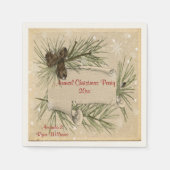 ヴィンテージクリスマスホリデイ紙ナプキンス スタンダードカクテルナプキン (正面)