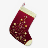 ヴィンテージクリスマスホリデイ スモールクリスマスストッキング (正面 (吊り時))