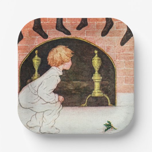 ヴィンテージクリスマスホリデイ ペーパープレート (正面)