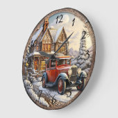 ヴィンテージクリスマスホリデイ ラージ壁時計 (傾斜)