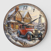 ヴィンテージクリスマスホリデイ ラージ壁時計 (正面)