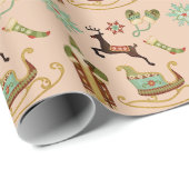 ヴィンテージクリスマスホリデーイメージ ラッピングペーパー (ロールコーナー)