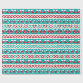 ヴィンテージクリスマスホリデーウィンターストッキング雪 ラッピングペーパー (フラット)