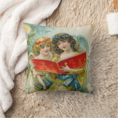 ヴィンテージクリスマスホリデーエンジェルズデコール枕 クッション (ブランケット)