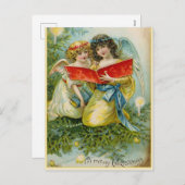 ヴィンテージクリスマスホリデーエンジェルズポストカード シーズンポストカード (正面/裏面)