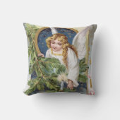 ヴィンテージクリスマスホリデーエンジェルデコール枕 クッション (正面)