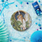 ヴィンテージクリスマスホリデーエンジェルパーティープレート ペーパープレート (パーティー)