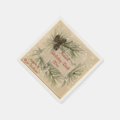 ヴィンテージクリスマスホリデーカスタム紙ナプキンス スタンダードカクテルナプキン (角)