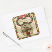 ヴィンテージクリスマスホリデーキッズ スクエアシール (封筒)