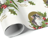 ヴィンテージクリスマスホリデーキャットパーティーラップ ラッピングペーパー (ロールコーナー)