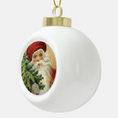 ヴィンテージクリスマスホリデーサンタスノーフレークオーナメント セラミックボールオーナメント (右)