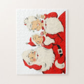 ヴィンテージクリスマスホリデーサンタミセスクロースベビー ジグソーパズル (縦)
