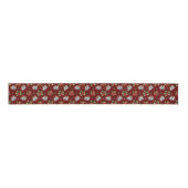 ヴィンテージクリスマスホリデーシルバーベルズアンドホリー グログランリボン (正面)