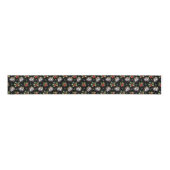 ヴィンテージクリスマスホリデーシルバーベルズアンドホリー グログランリボン (正面)