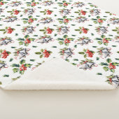 ヴィンテージクリスマスホリデーシルバーベルズアンドホリー シェルパブランケット (3/4)