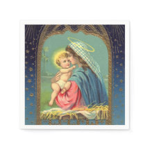 ヴィンテージクリスマスホリデーシーン紙ナプキン