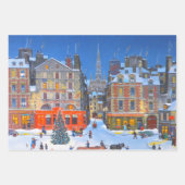 ヴィンテージクリスマスホリデーズスタイリッシュヴィレッジ ラッピングペーパーシート (正面3)