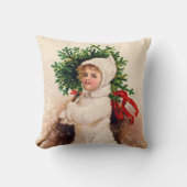 ヴィンテージクリスマスホリデーチャイルドピロー クッション (正面)