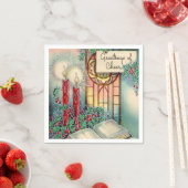 ヴィンテージクリスマスホリデーチャーチパーティーナプキン スタンダードカクテルナプキン (インサイチュ)