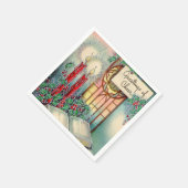 ヴィンテージクリスマスホリデーチャーチパーティーナプキン スタンダードカクテルナプキン (角)