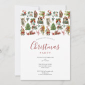 ヴィンテージクリスマスホリデーパーティー 招待状 (正面)