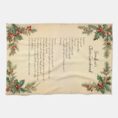 ヴィンテージクリスマスホリデーファミリーレシピ キッチンタオル (横)