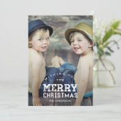 ヴィンテージクリスマスホリデーフォトカード シーズンカード (スタンド正面)
