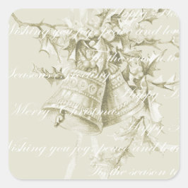 ヴィンテージクリスマスホリデーベルニュートラル スクエアシール