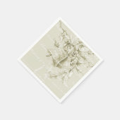 ヴィンテージクリスマスホリデーベルニュートラル スタンダードカクテルナプキン (角)