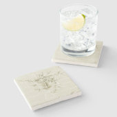 ヴィンテージクリスマスホリデーベルニュートラル ストーンコースター (横)