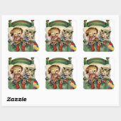 ヴィンテージクリスマスホリデーペットのシール スクエアシール (シート)