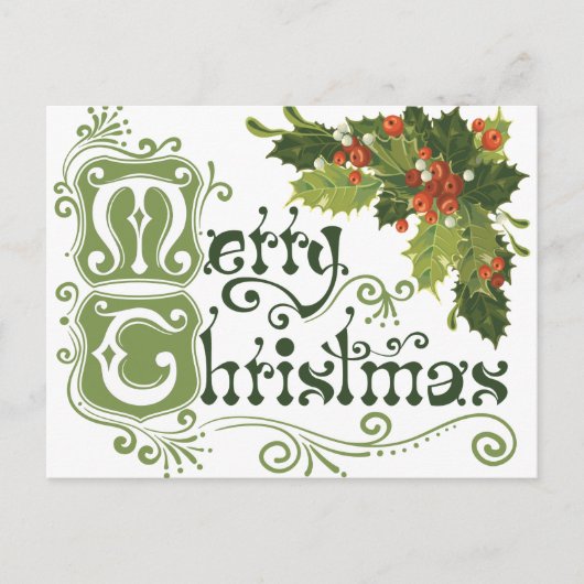 ヴィンテージクリスマスホリデーポストカード シーズンポストカード (正面)